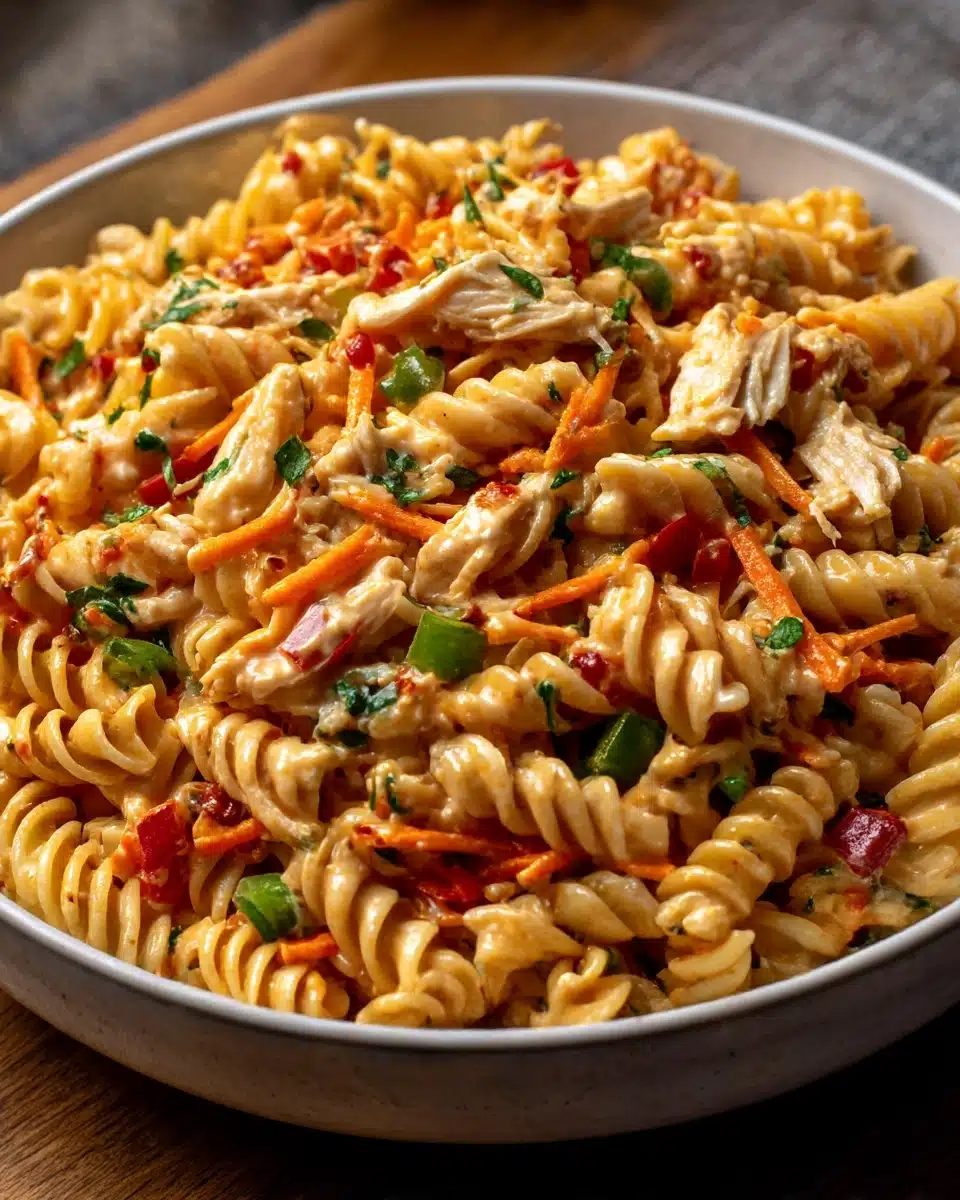 Healthy Buffalo Chicken Pasta Salad with Blue Cheese Recipe