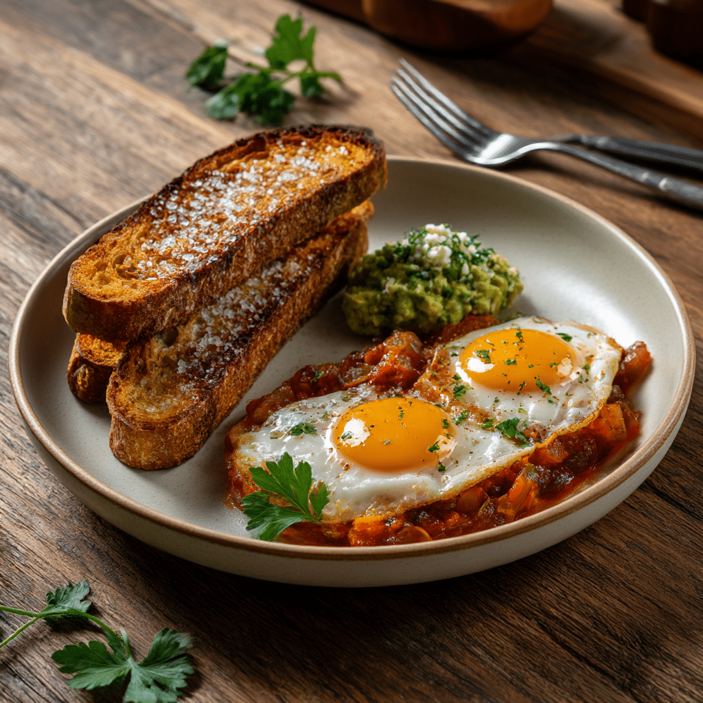 Feta Shakshuka and Avocado Salad Recipe - Recipe Image