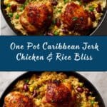 One Pot Caribbean Jerk Chicken & Rice Recipe
