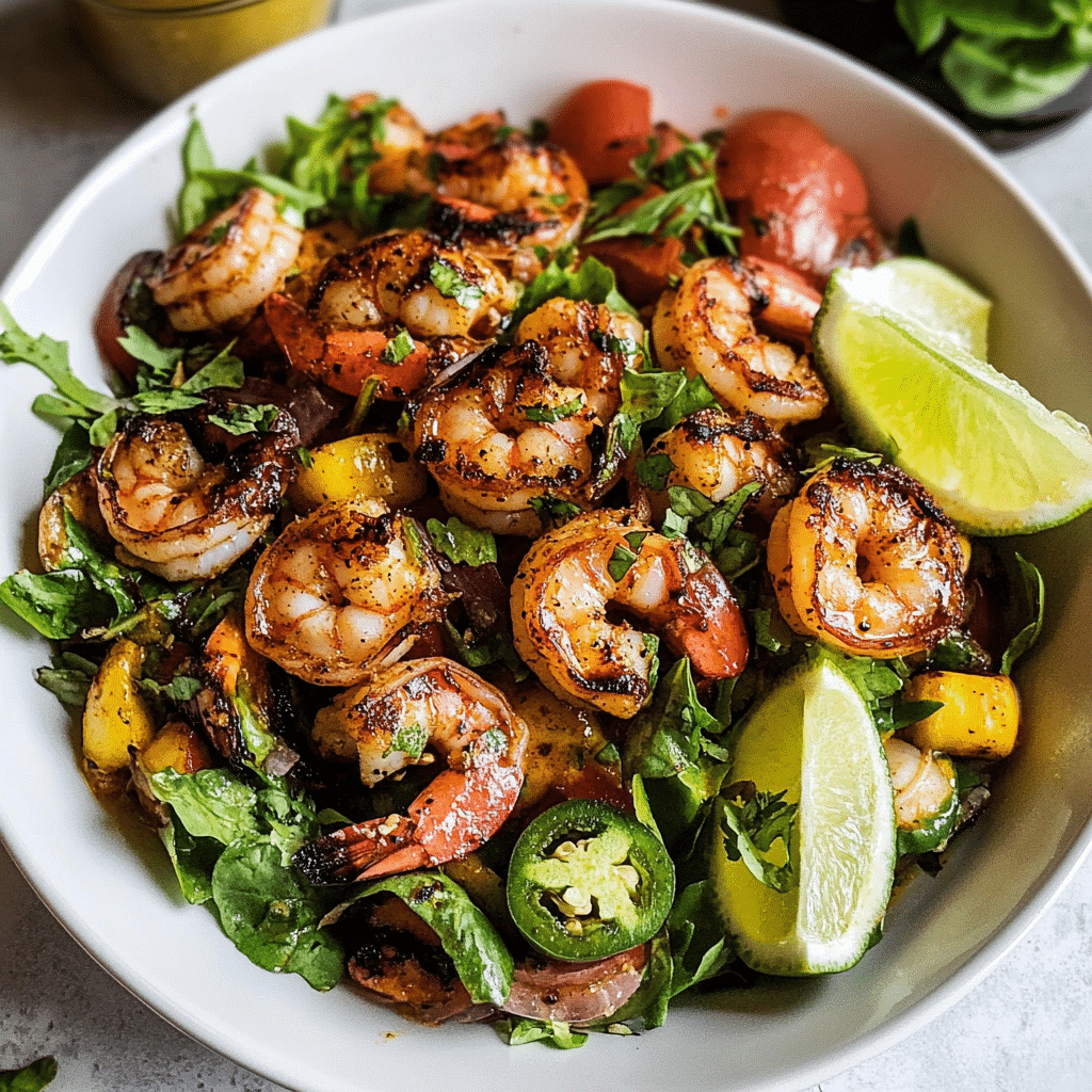 Spicy Grilled Shrimp Salad with Jalapeño Lime Vinaigrette