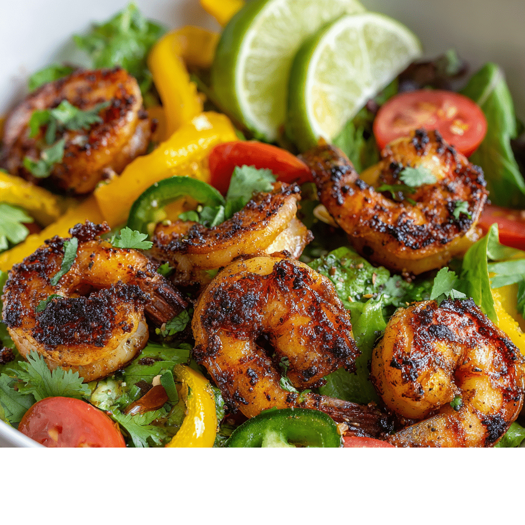 Spicy Grilled Shrimp Salad with Jalapeño Lime Vinaigrette