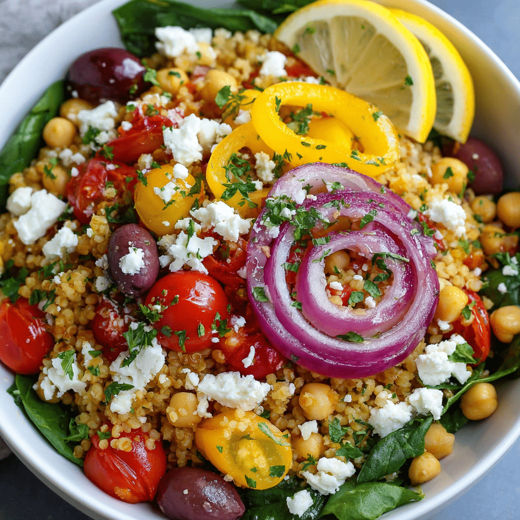 Healthy Mediterranean Farro Bowl