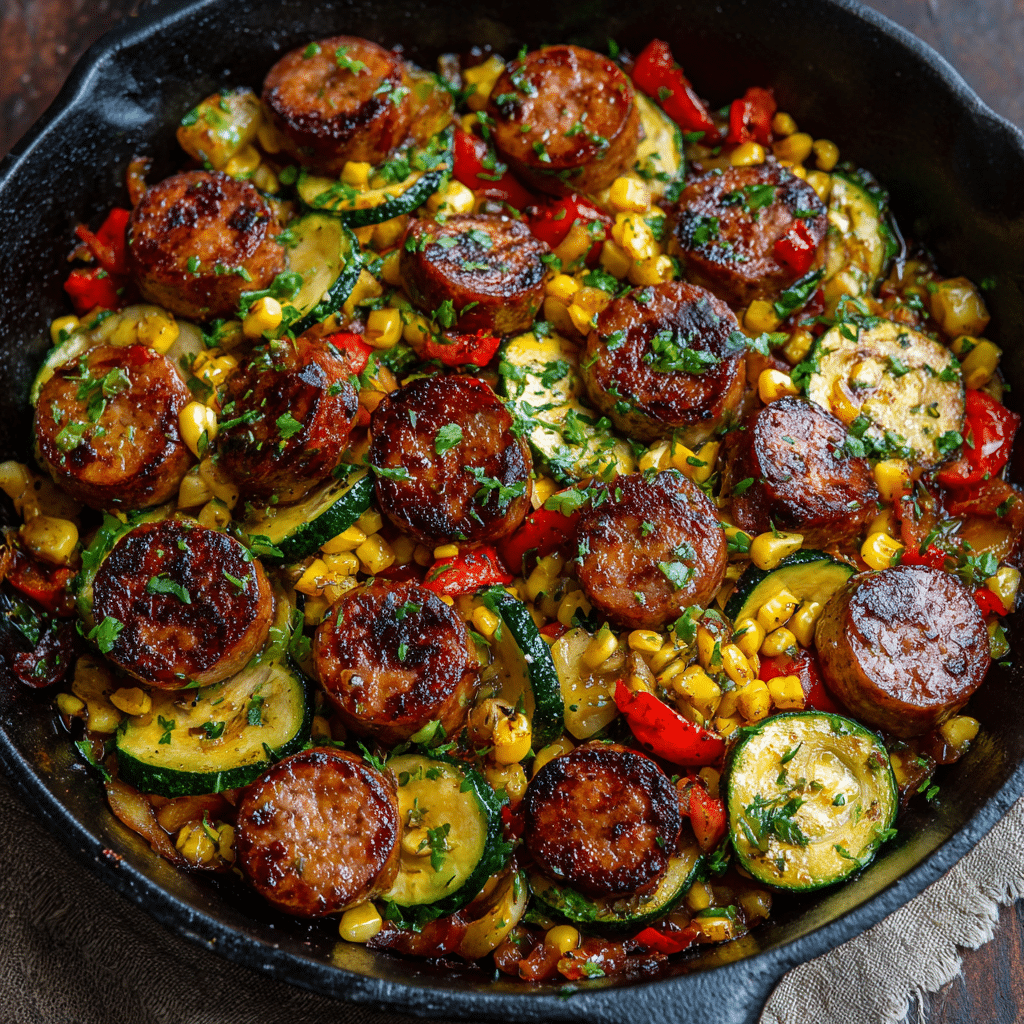 Sausage and Veggies Skillet - 30 Minute, One-Pan Meal