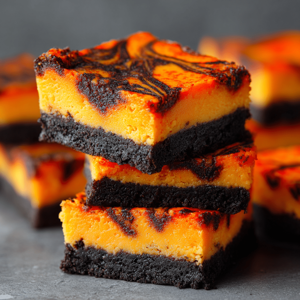 Halloween Swirl Cream Cheese Brownies