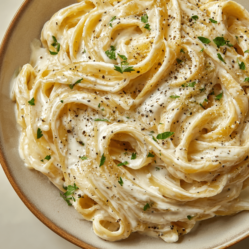 One-Pot Greek Yogurt Alfredo Pasta (Creamy & Healthy)