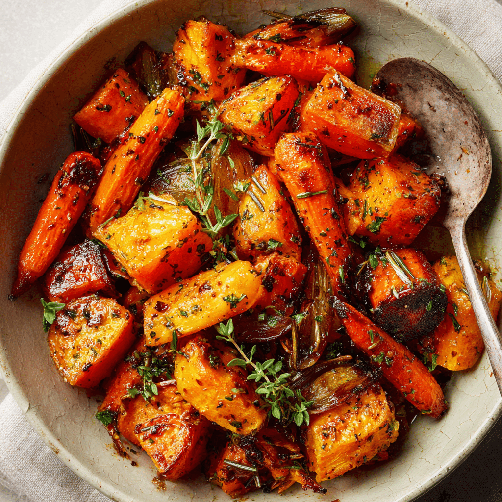 Roasted Sweet Potatoes & Carrots
