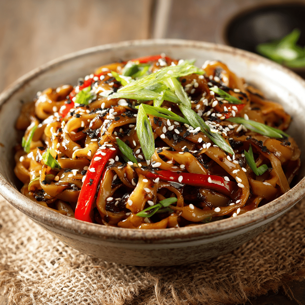 Sweet And Spicy Korean Gochujang Noodles