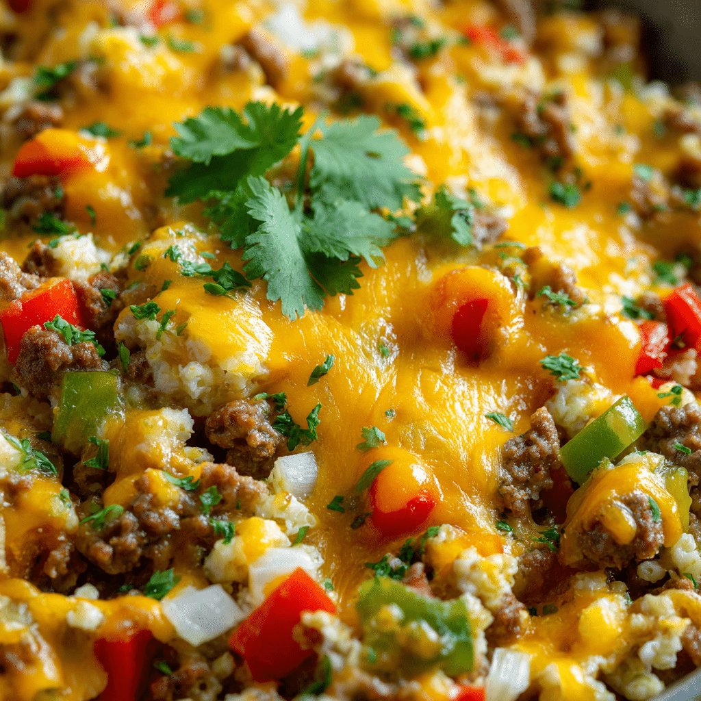 Cheesy Taco Ground Beef & Cauliflower Rice