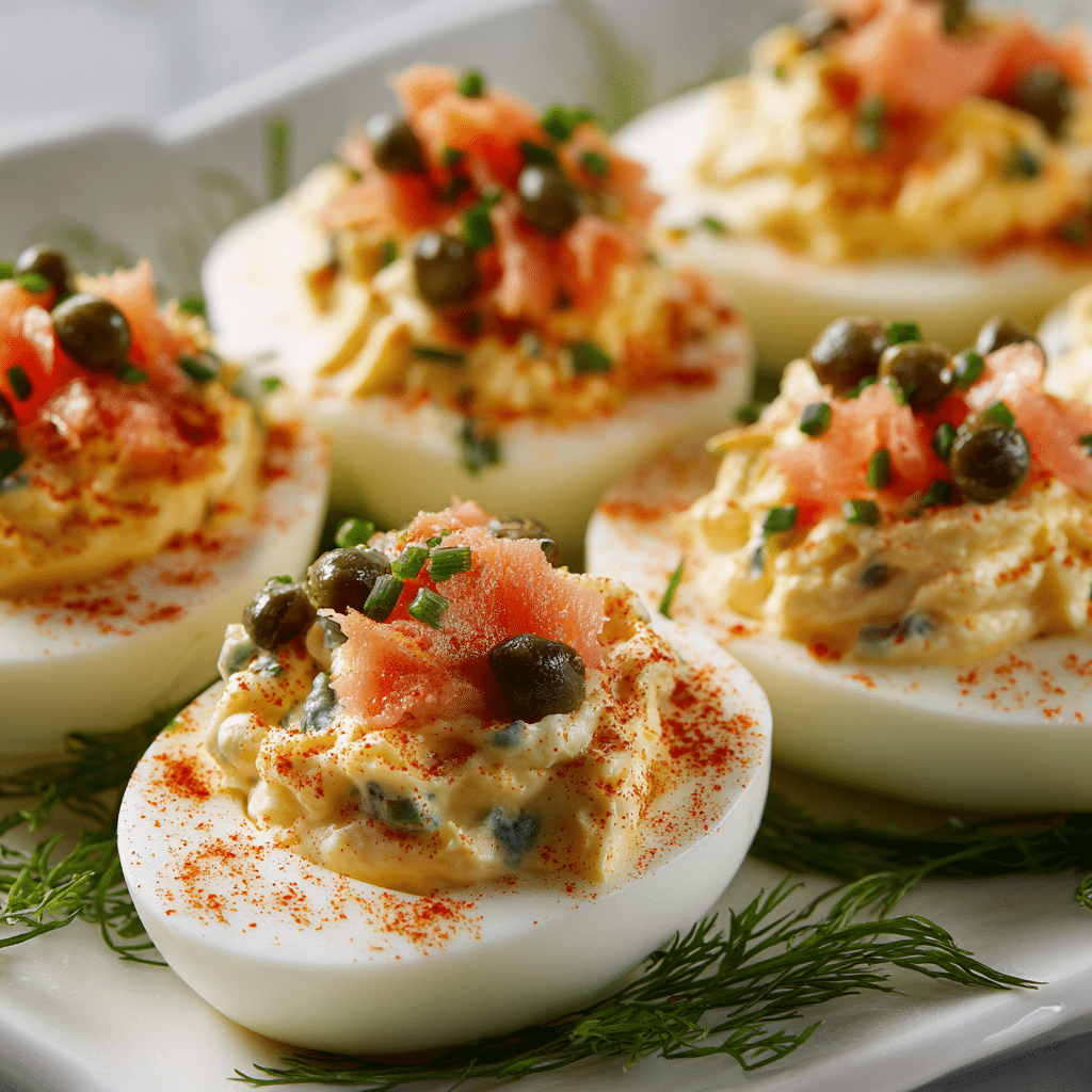 Smoked Salmon Deviled Eggs