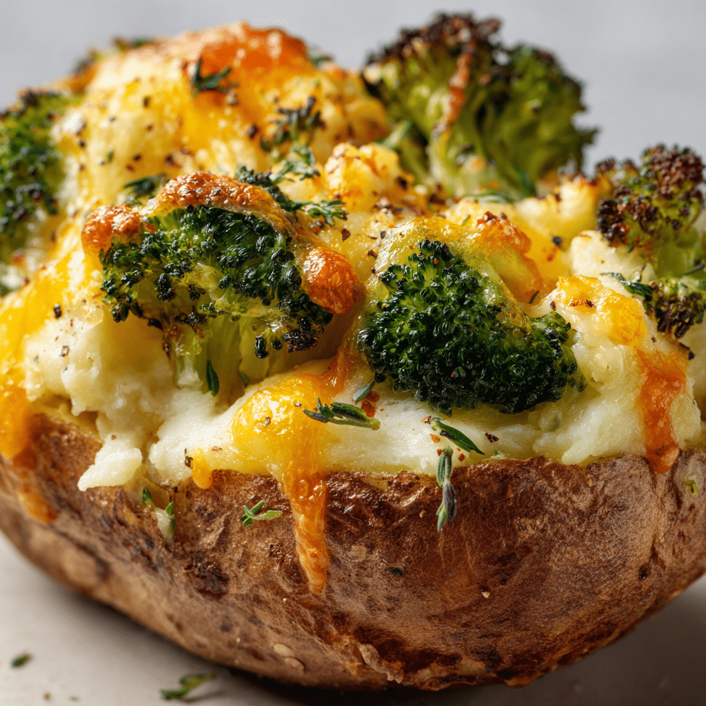 Cheesy Broccoli Baked Potatoes