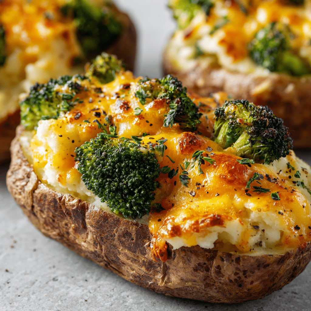 Cheesy Broccoli Baked Potatoes
