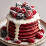 Decadent Red Velvet Pancakes