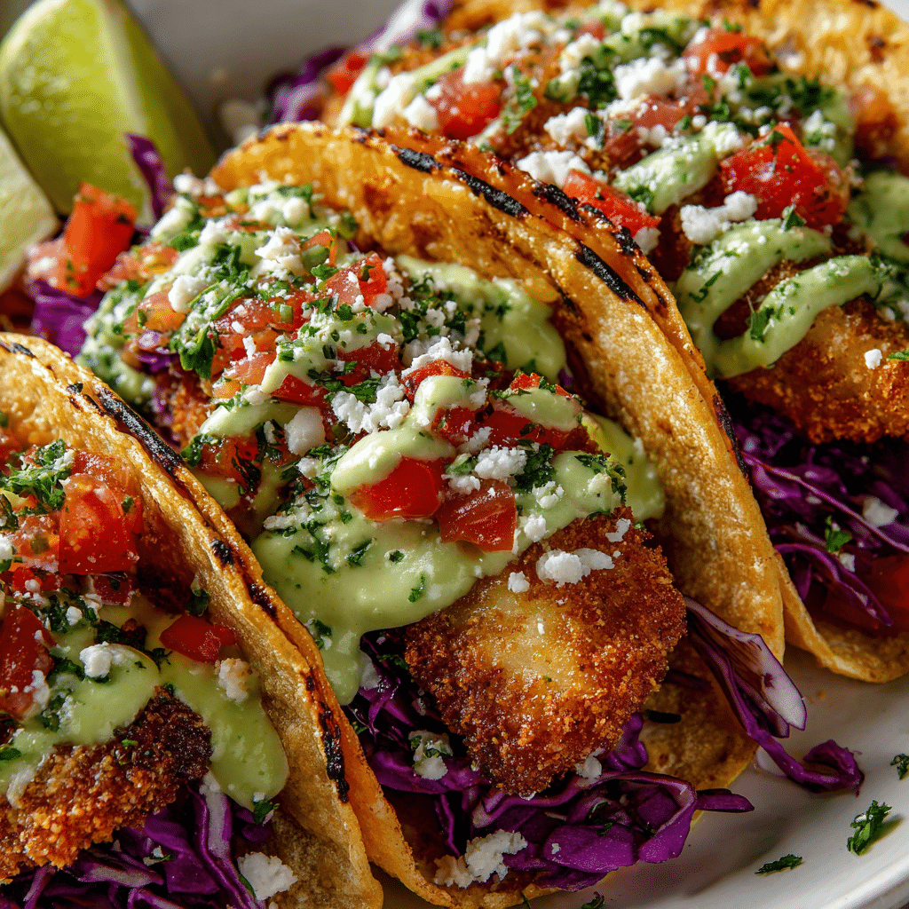 Crispy Baja Fish Tacos with Avocado Crema (30-Minutes)