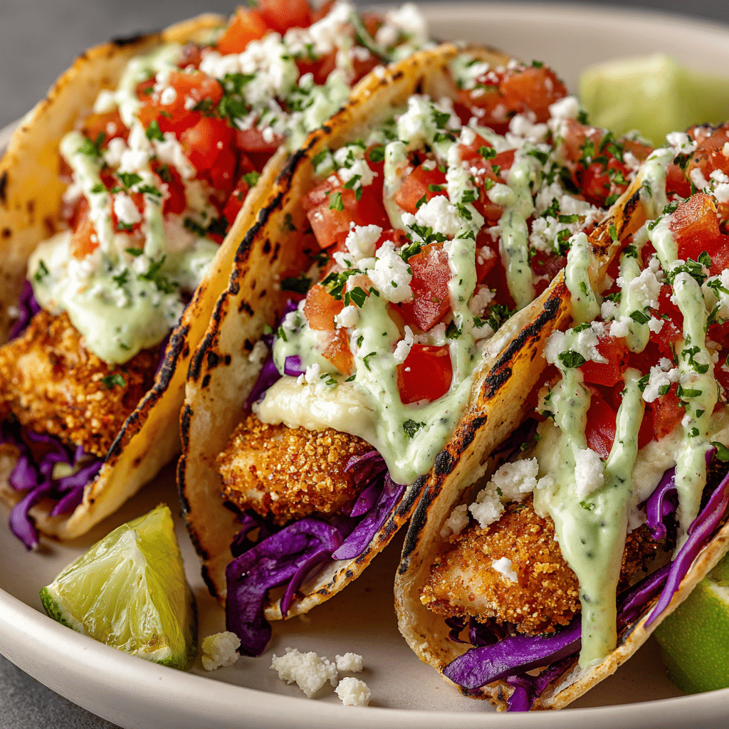 Crispy Baja Fish Tacos with Avocado Crema (30-Minutes)