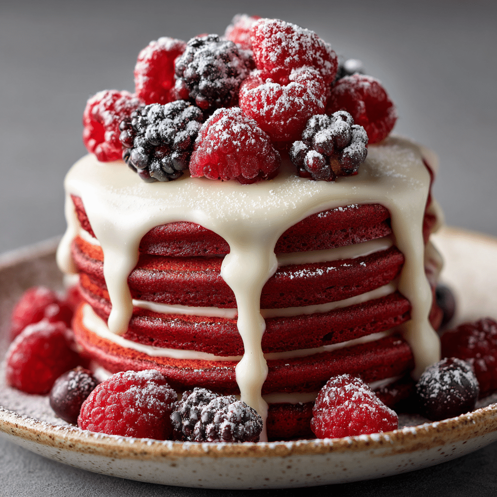 Decadent Red Velvet Pancakes