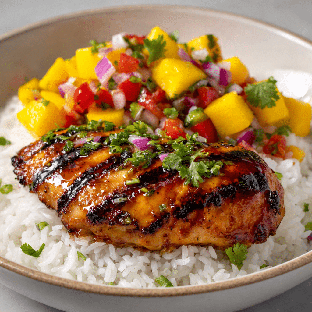 Honey Lime Chicken with Mango Salsa