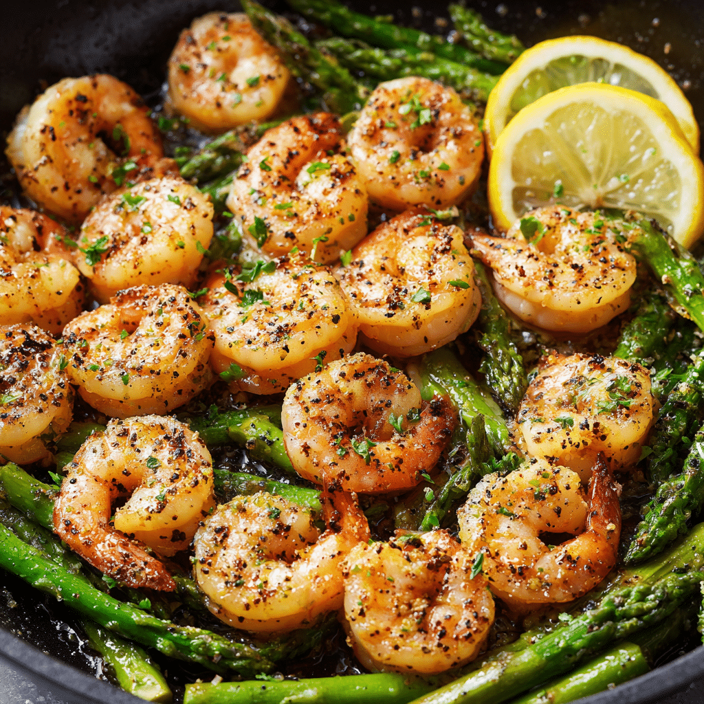 Lemon Garlic Shrimp and Asparagus