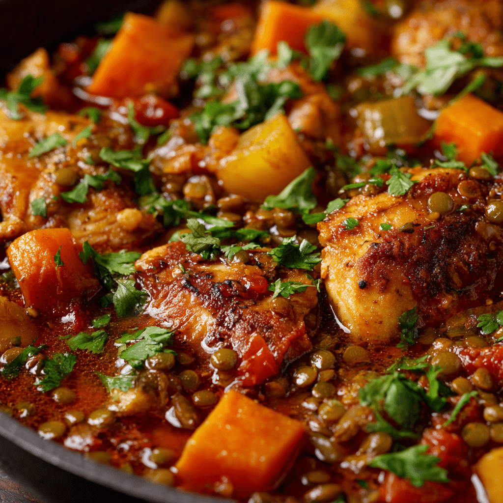 Chicken Sweet Potato and Lentil Curry (One-Pot)