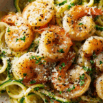 One-Pan Lemon Garlic Shrimp and Zucchini Noodles