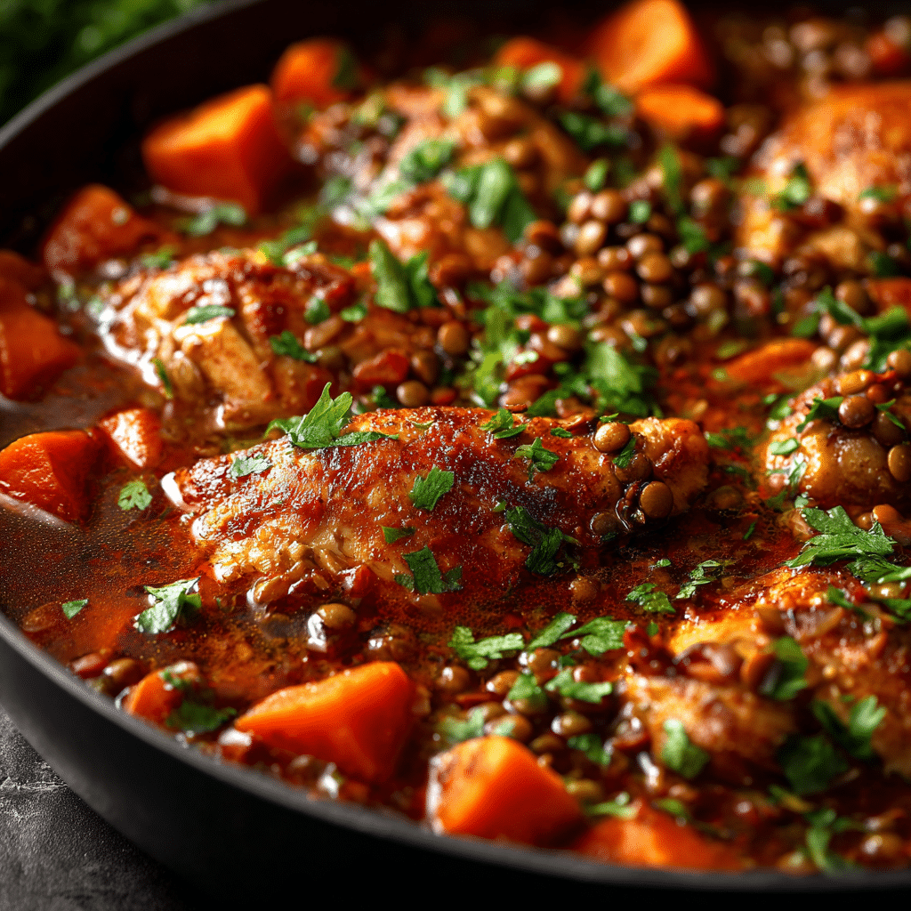Chicken Sweet Potato and Lentil Curry (One-Pot)