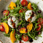Fresh Peach Burrata Salad Recipe with Basil & Balsamic