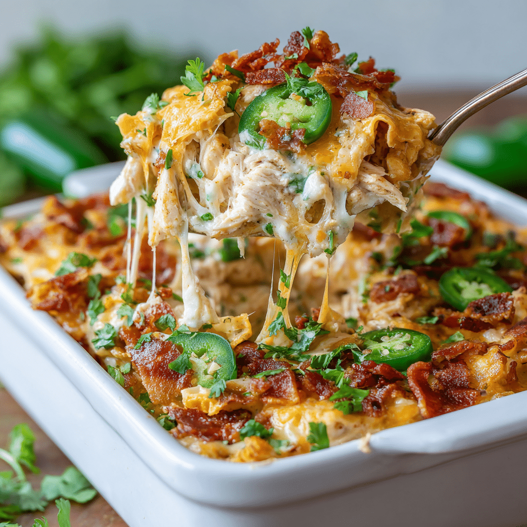 Creamy Jalapeño Popper Chicken Casserole