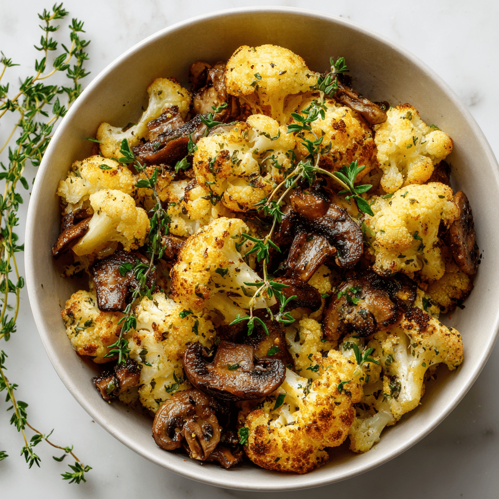 Garlic Mushroom Cauliflower Skillet: One-Pan Recipe