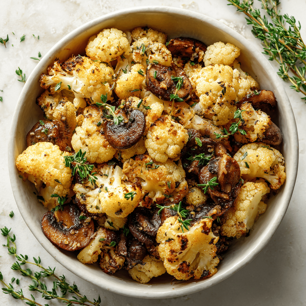 Garlic Mushroom Cauliflower Skillet: One-Pan Recipe