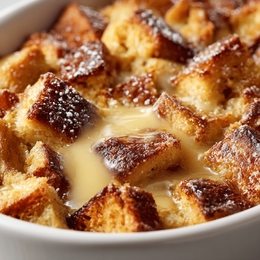 Classic Bread Pudding with Vanilla Sauce