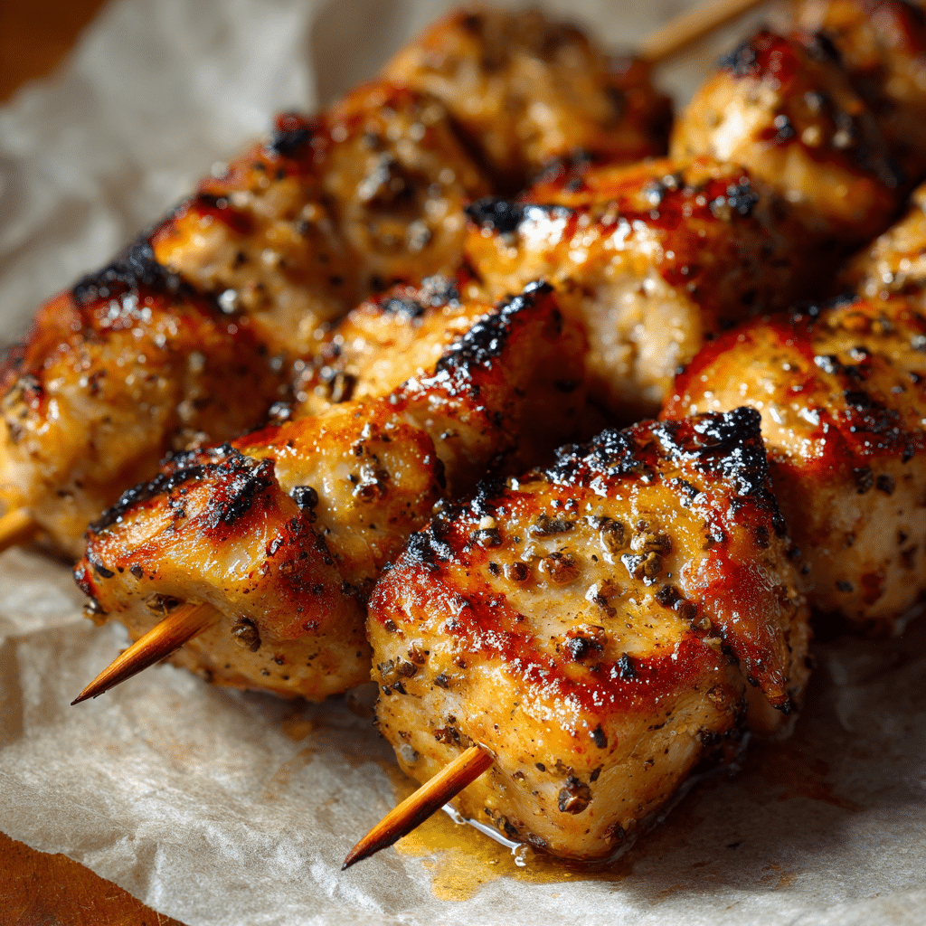 Air Fryer Lemon Pepper Chicken Skewers