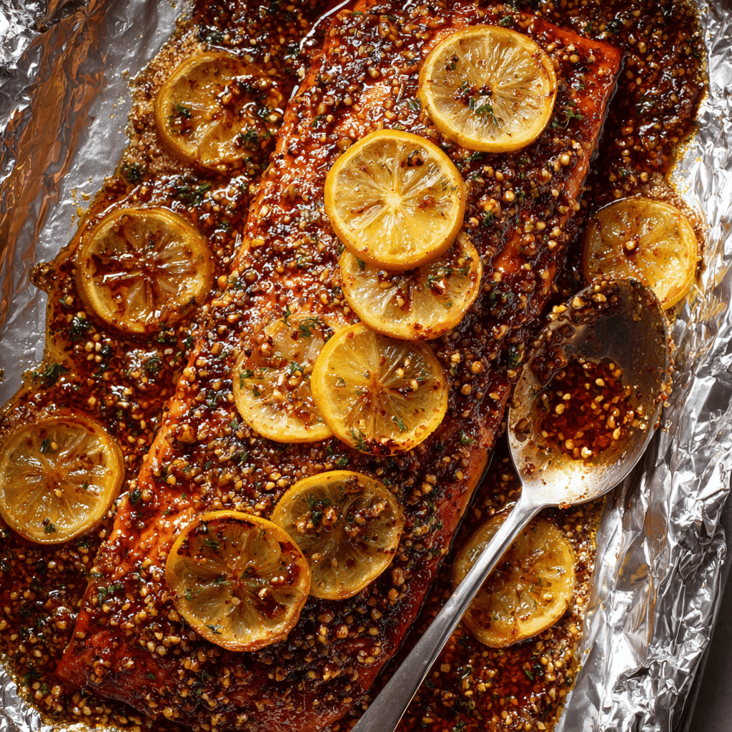Spicy Honey Garlic Salmon in Foil