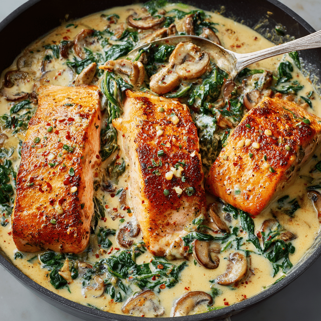 Easy Creamy Salmon Florentine