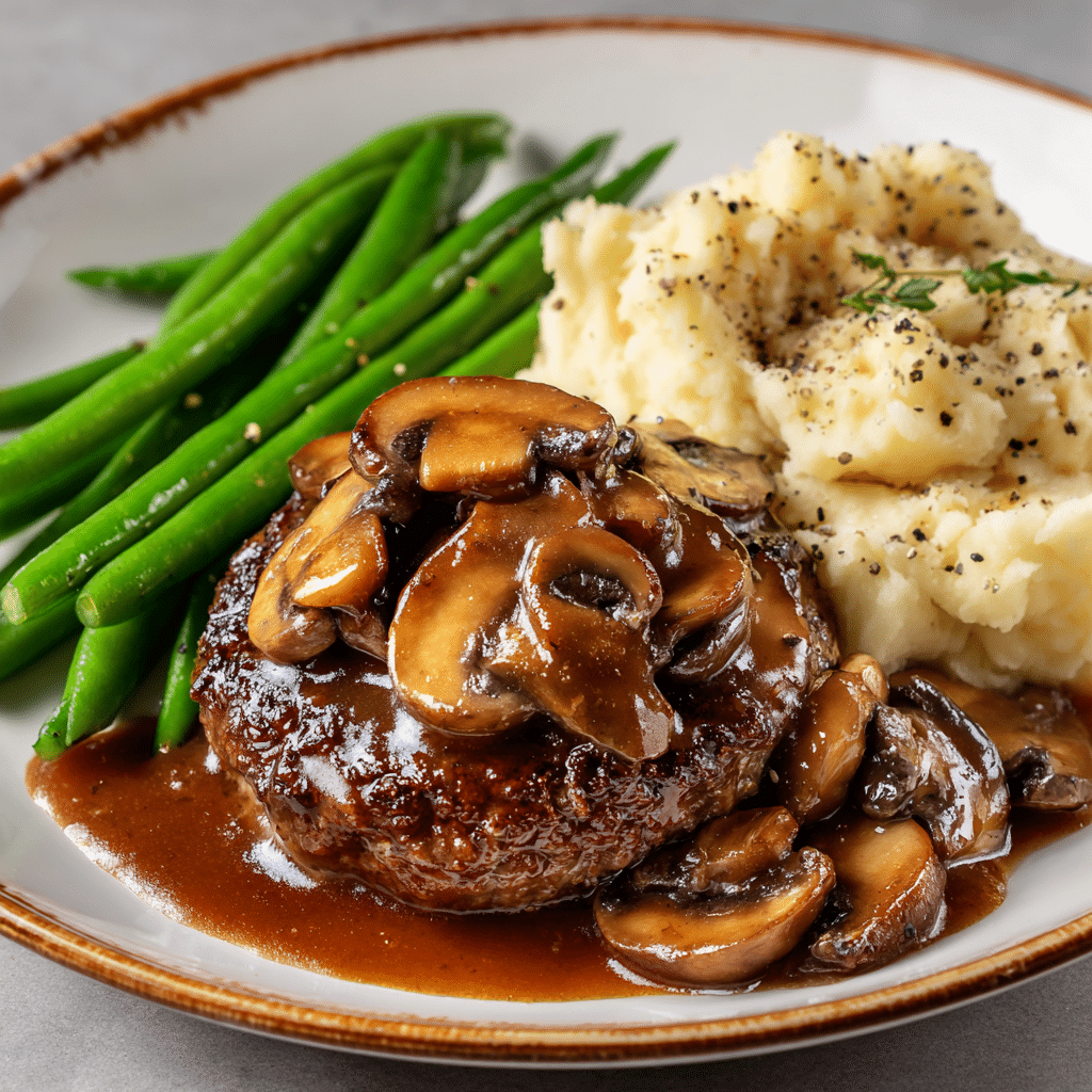 Bobby Flay Salisbury Steak Recipe (With Mushroom Gravy)