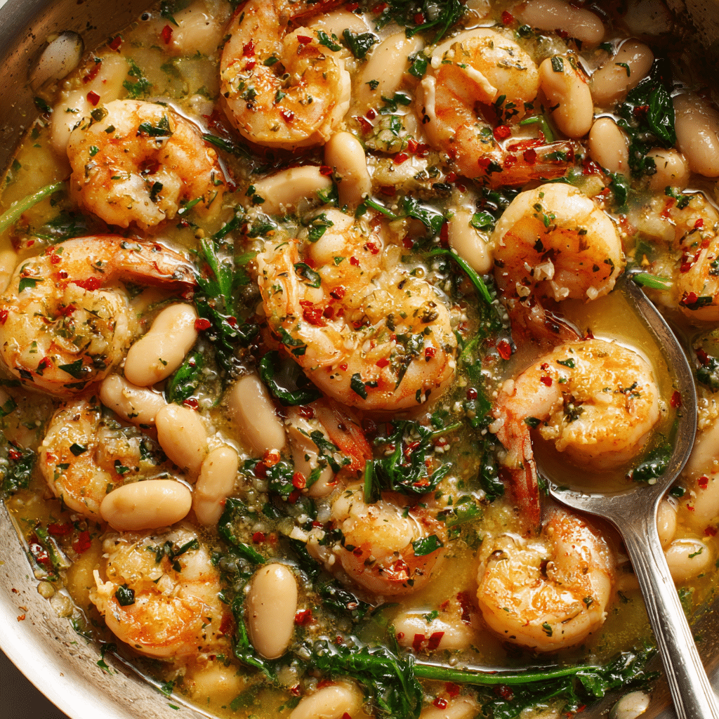 Lemony Shrimp and Bean Stew