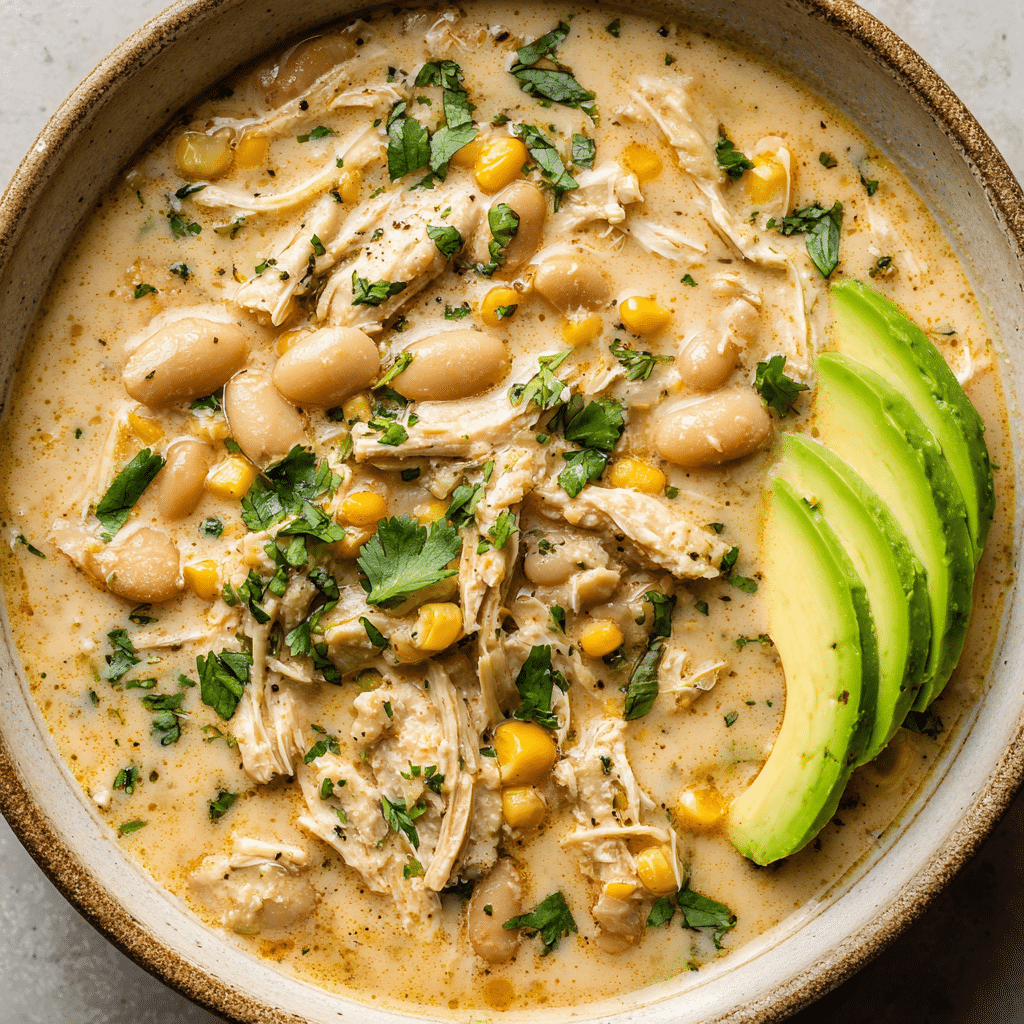 Slow Cooker Creamy Green Chile Chicken Enchilada Soup