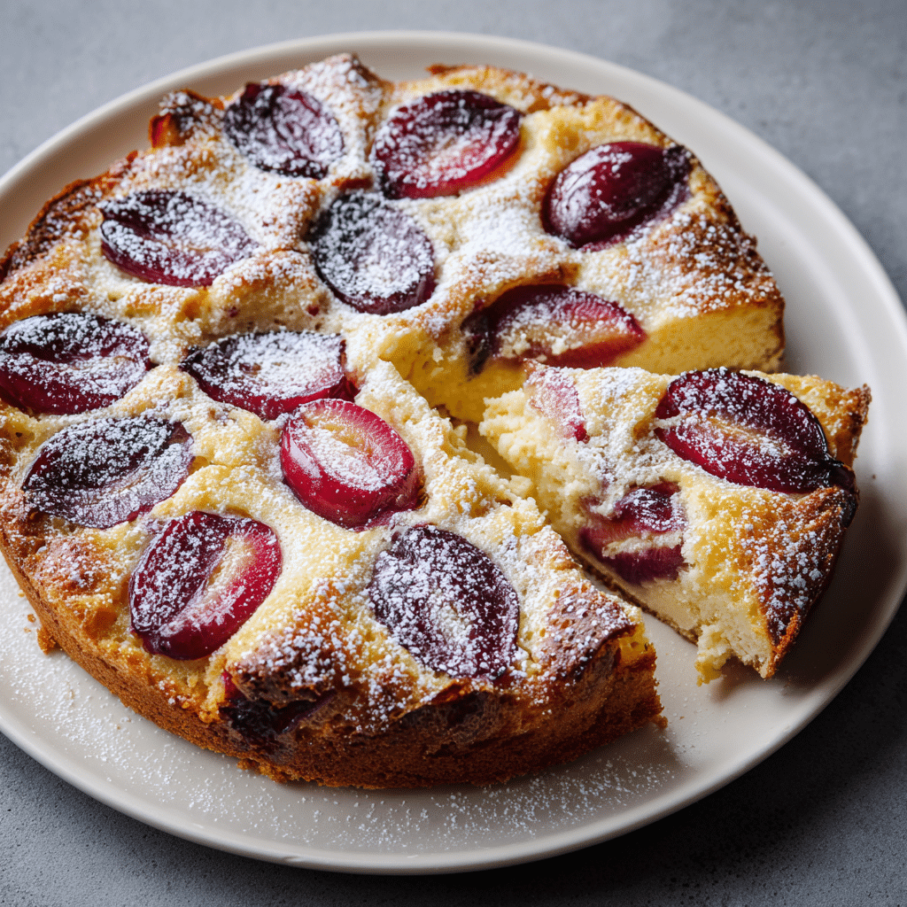Spiced Plum Custard Cake