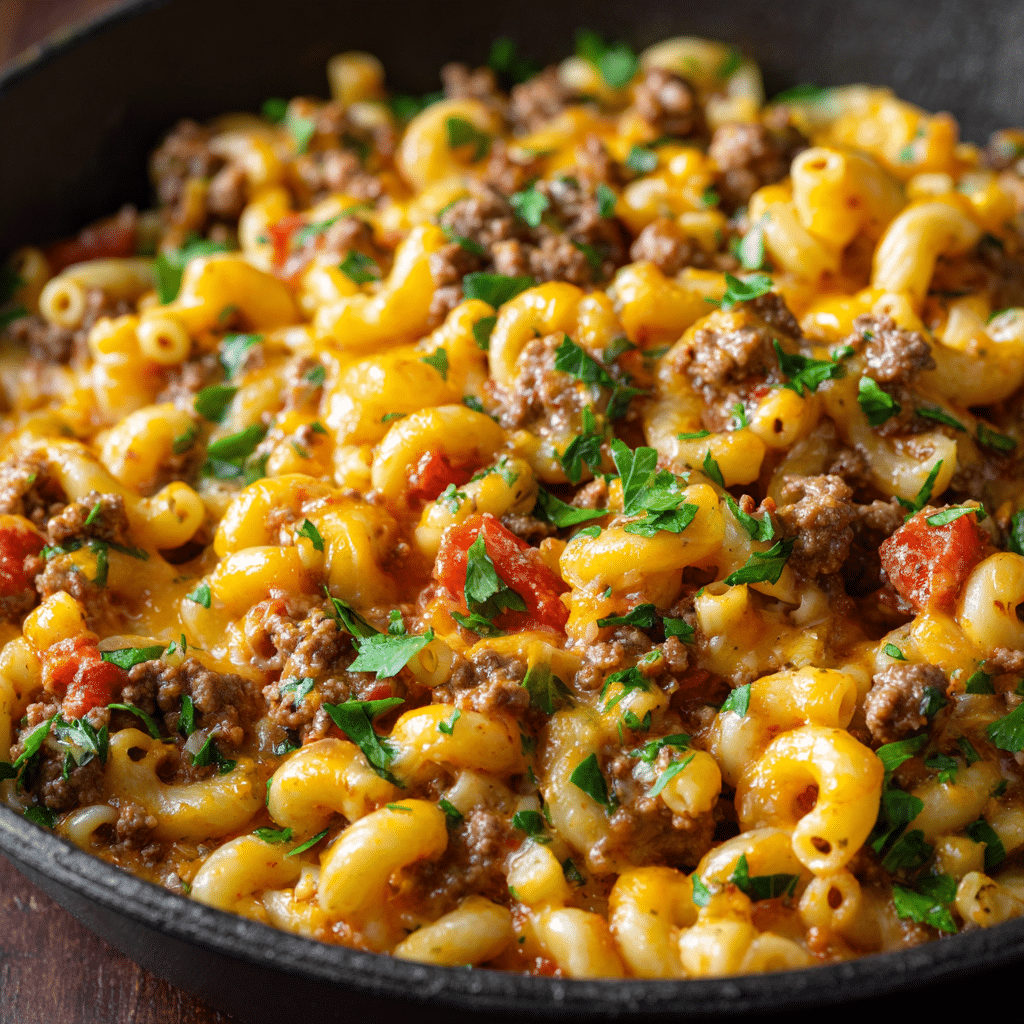 One-Pot Cheeseburger Pasta Skillet