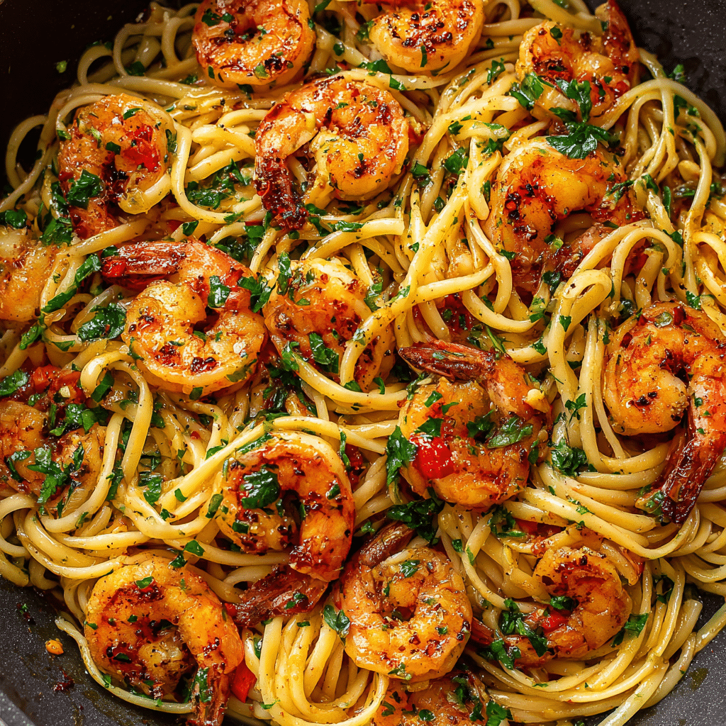 Shrimp Scampi with Spaghetti