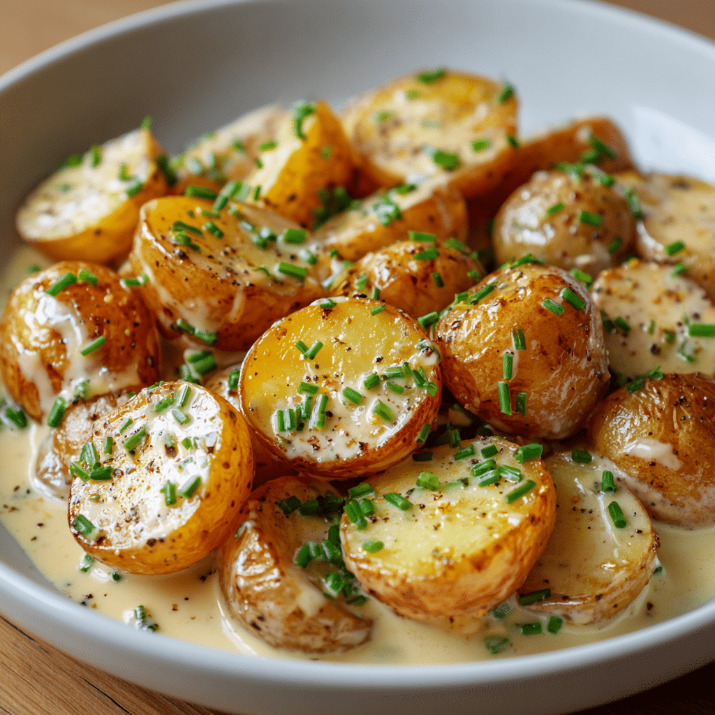 Creamy Garlic Sauce Baby Potatoes (35-Minutes)