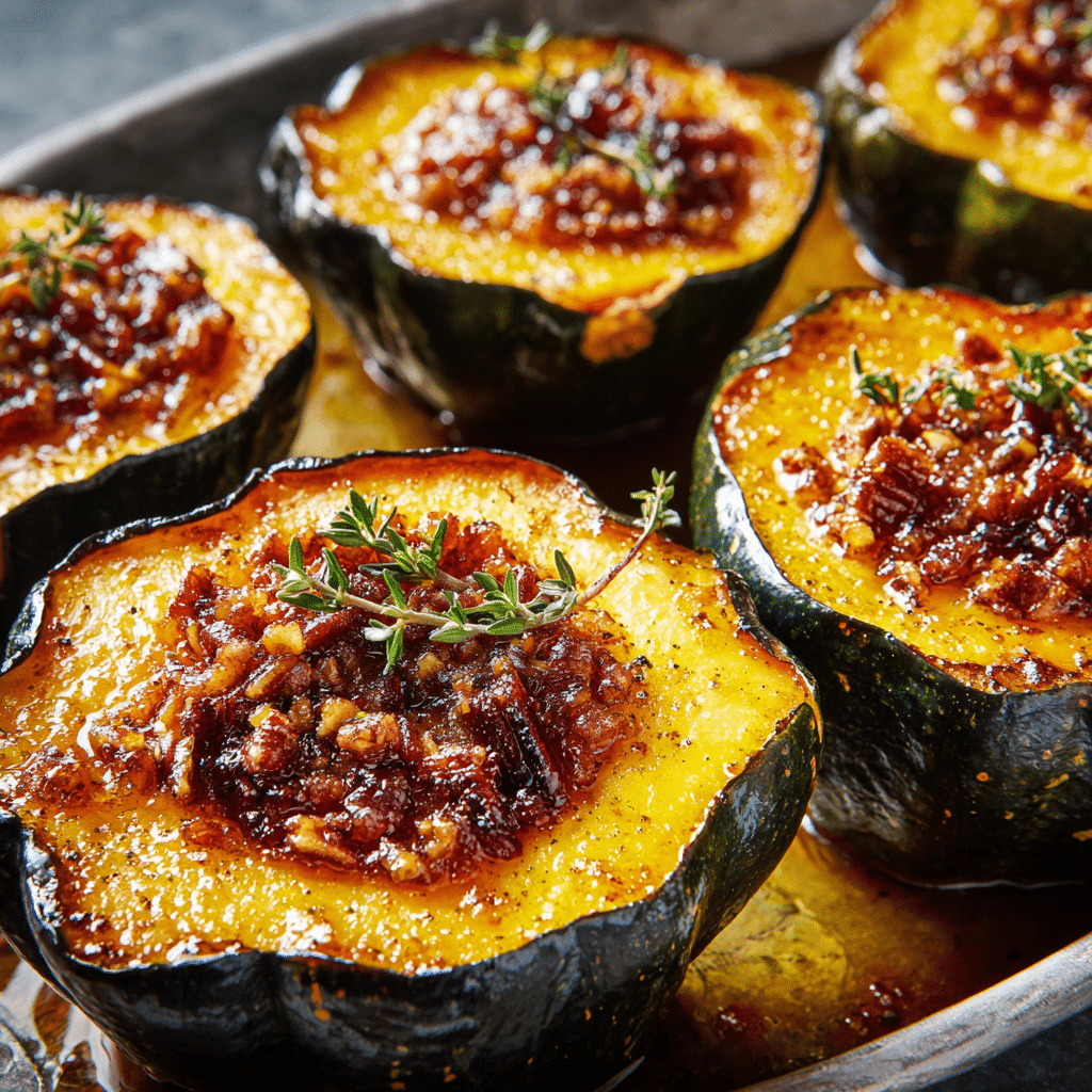 Baked Pecan Thyme Acorn Squash
