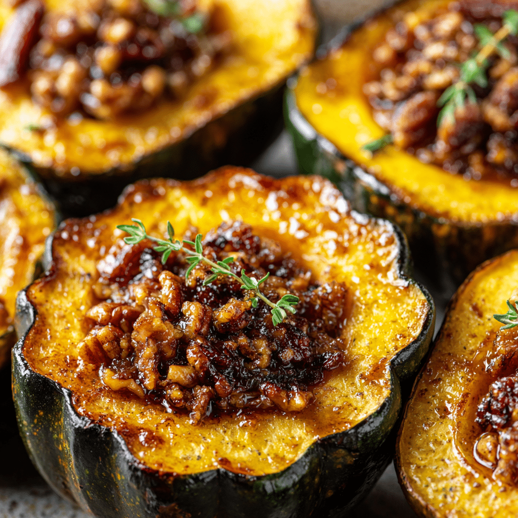 Baked Pecan Thyme Acorn Squash