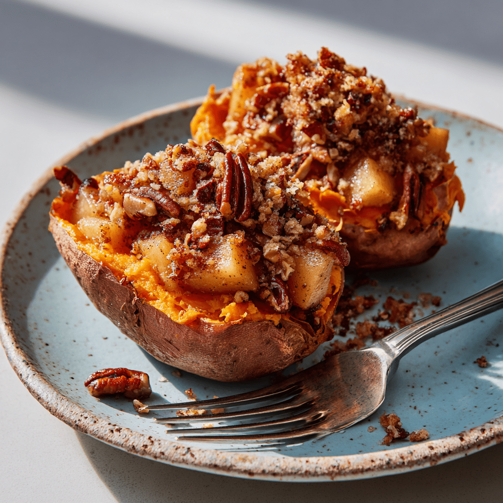 Apple Spiced Stuffed Sweet Potatoes