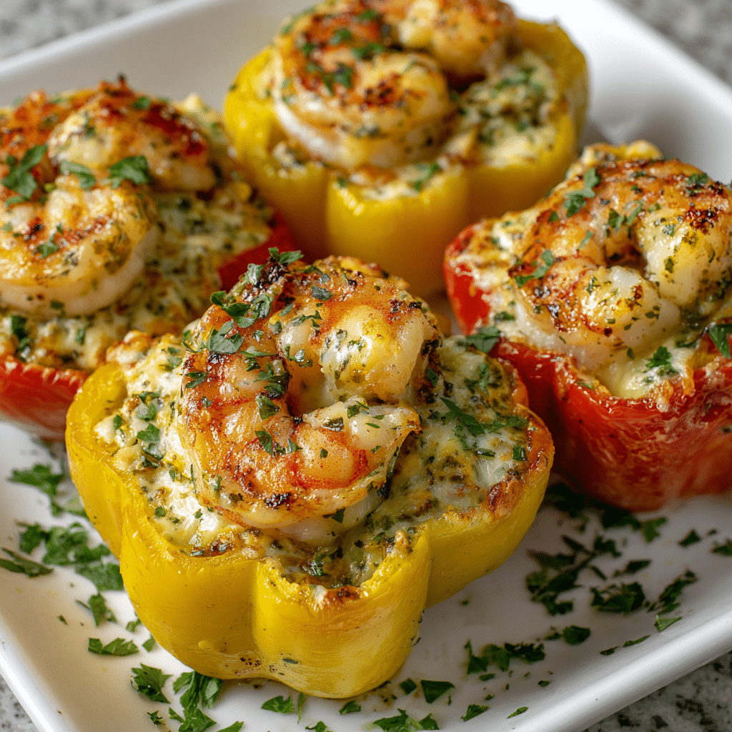 Crab and Shrimp Stuffed Bell Peppers