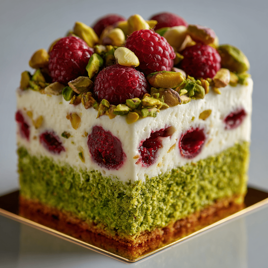 Heavenly Pistachio Raspberry Dream Cake