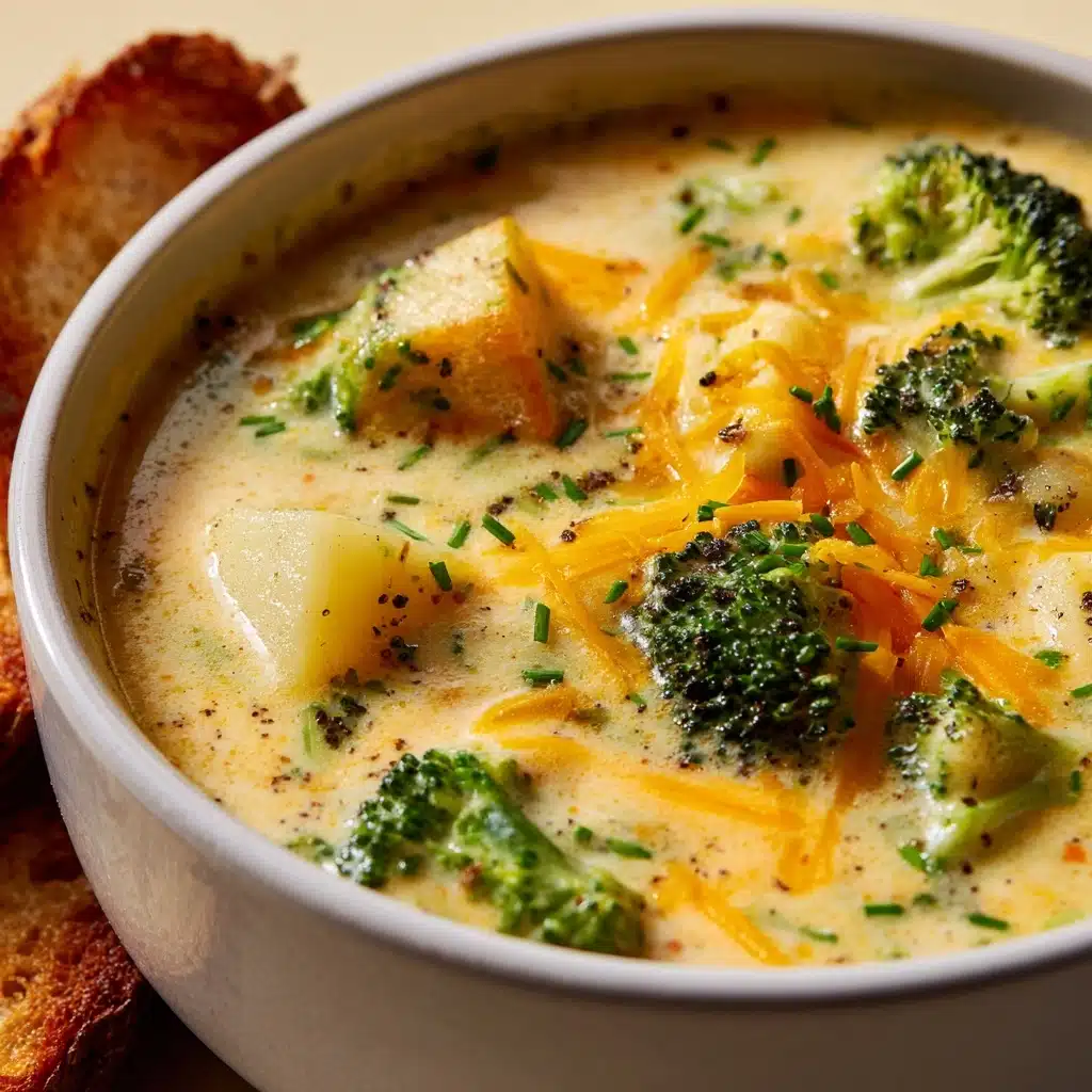 Crockpot Potato Broccoli Cheddar Soup Recipe
