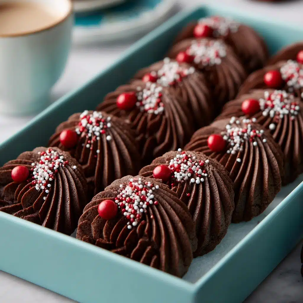 Piped Chocolate Butter Cookies Recipe - Recipe Image