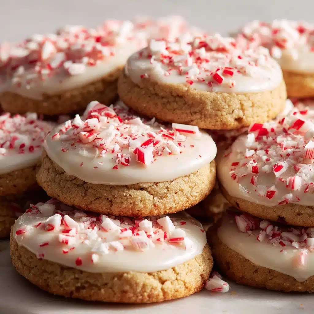 White Chocolate Dipped Peppermint Sugar Cookies Recipe - Recipe Image
