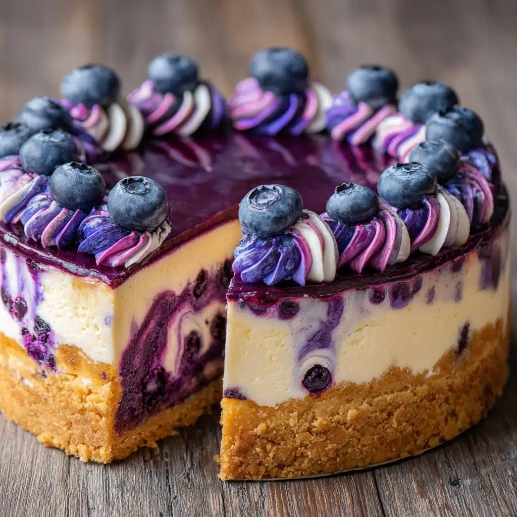 Elegant White Chocolate Blueberry Swirl Cheesecake Recipe