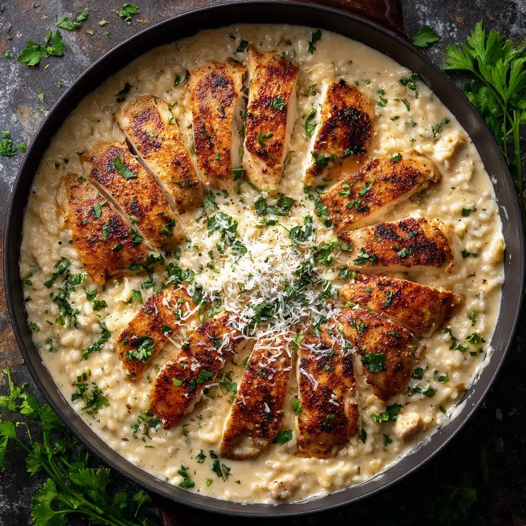 One-Pan Creamy Parmesan Chicken & Rice Recipe