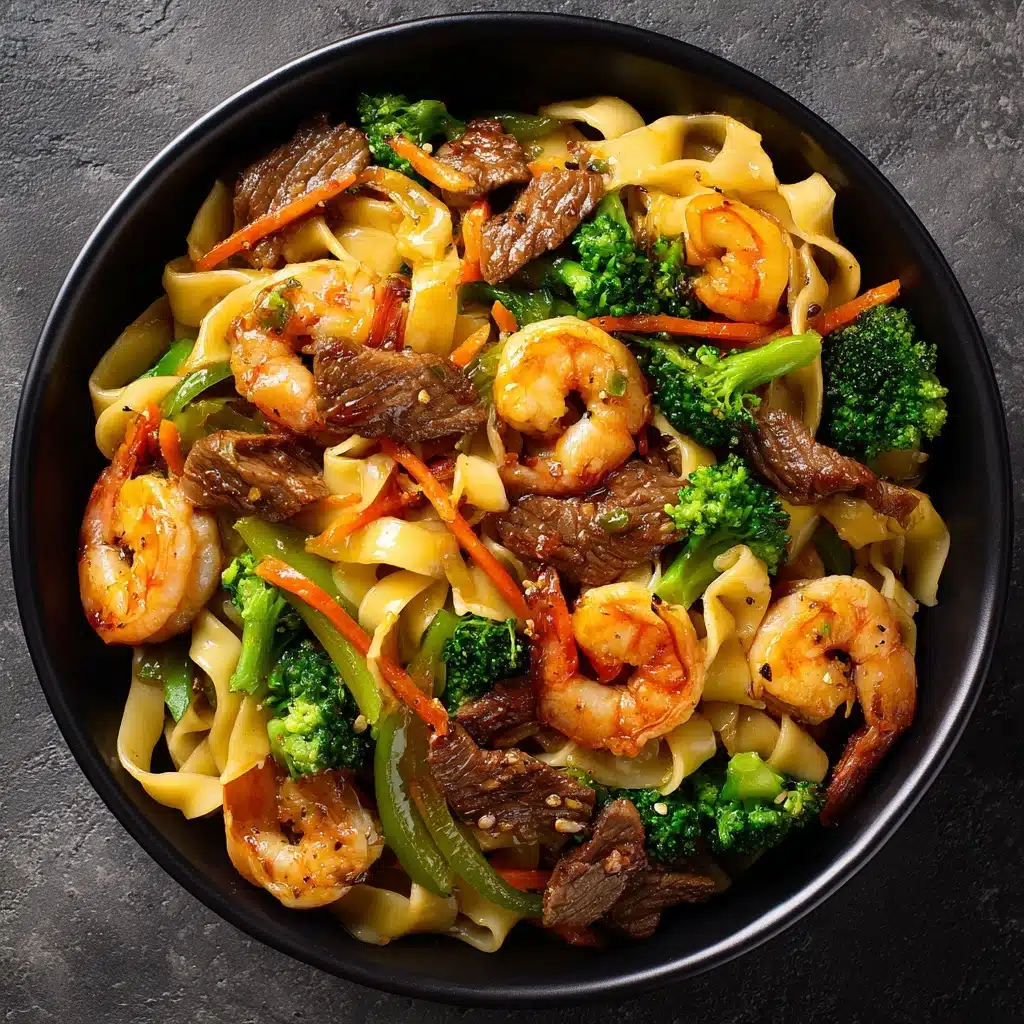 Steak & Shrimp Stir-Fried Noodles Recipe - Recipe Image